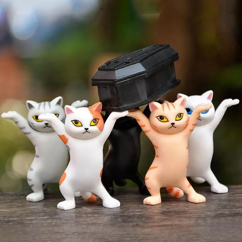 

Funny Cat Cosplay Ghana Coffin Dancing Pallbearers Action Figure Toys