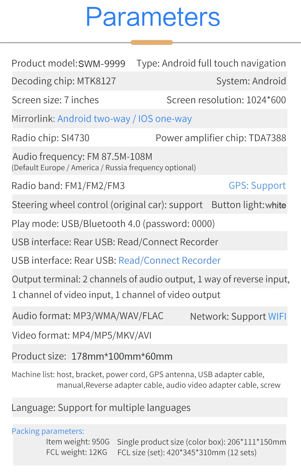 Авторадио 2 DIN Авторадио Android 8,1 мультимедийный плеер радио Coche сенсорный экран Wifi зеркало GPS Link радио Para автомобильное радио для машины