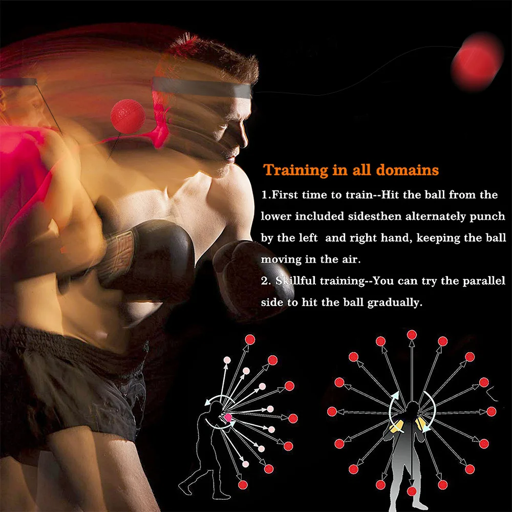 Fitness Boxing Reaction Speed Ball Head-Mounted Decompression Venting Fighting Sport Training | Спорт и развлечения
