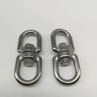 2 pcs m5 thickness 304 stainless steel double end eye swivel hook shackle