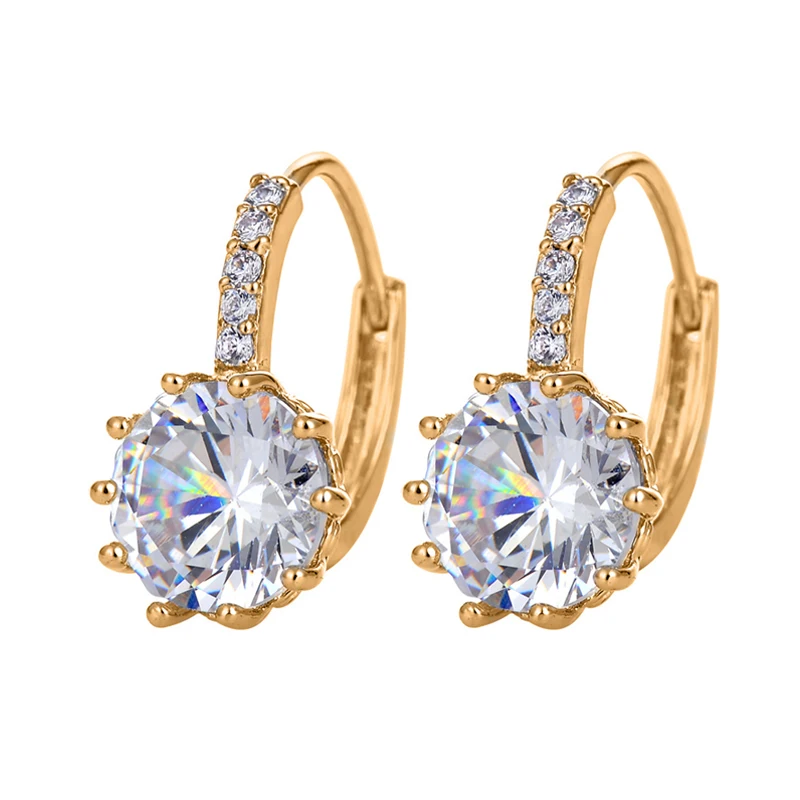 Gold and Silver Золото; серебро; Сережки для женщин черный кристалл Oorbellen Pendientes Mujer Moda серьги Brinco сережки Aretes De Kolczyki - Окраска металла: Gold and Silver