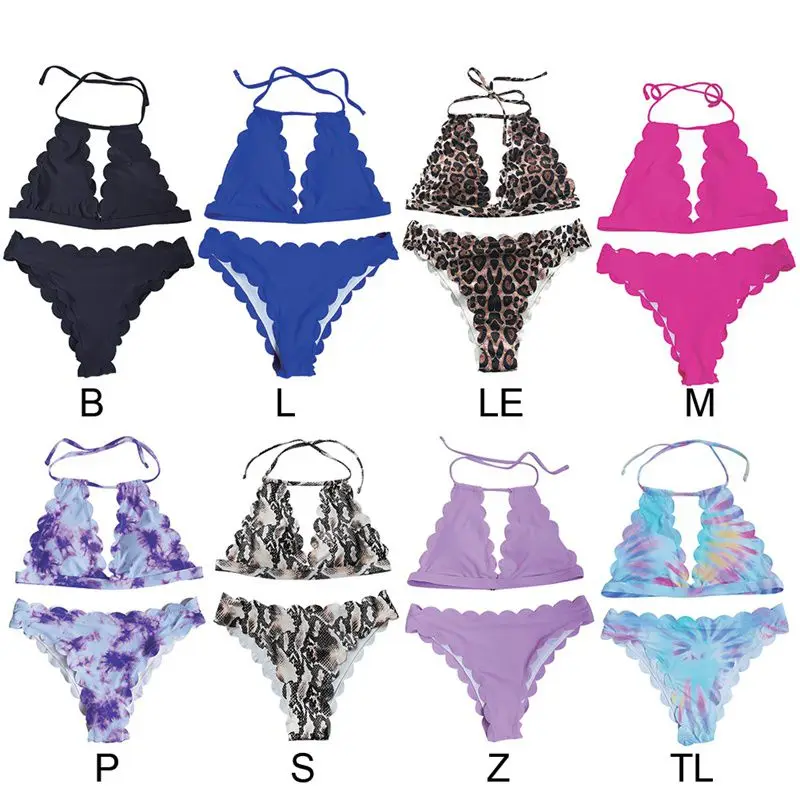 

Hot Bikini Sexy Leopard Seven Color Print Lace Swimsuit Women Straps Hollow Out Swimwear Women maillot de bain femme