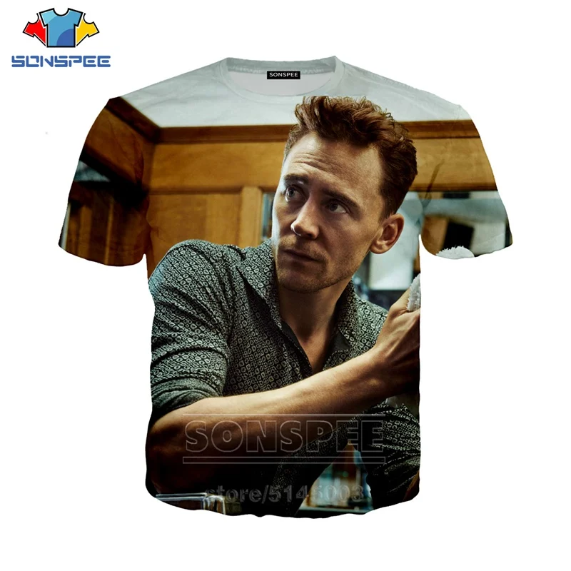 Футболка Tom Hiddleston для мужчин и женщин летняя Толстовка Loki с 3D принтом актер
