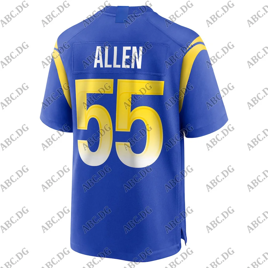 

Customized Stitch American Football Jersey Men Women Kid Youth Los Angeles Brian Allen Royal Game Jersey