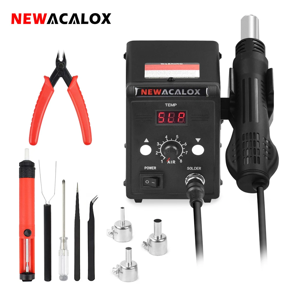 NEWACALOX 858D 700 Вт США 100-500 градусов паяльная станция горячего воздуха Thermoregul