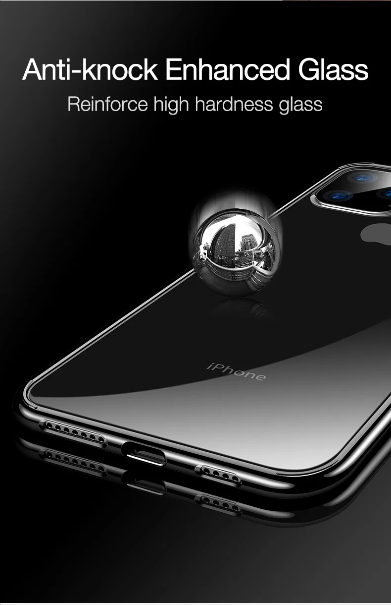 Cafele для iPhone 11 Pro Max чехол прозрачный TPU edge+ закаленное стекло задняя панель чехол для iPhone 11 pro max Защитная крышка