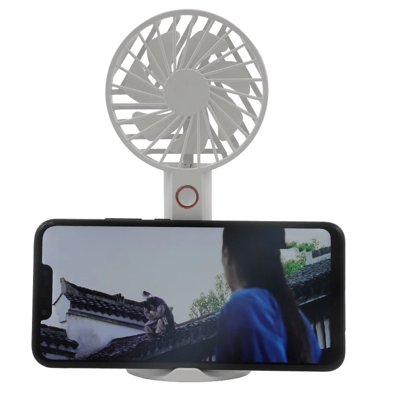 

USB Rechargeable Handheld Fan Small Home Desktop Electric Fan with Mobile Phone Bracket