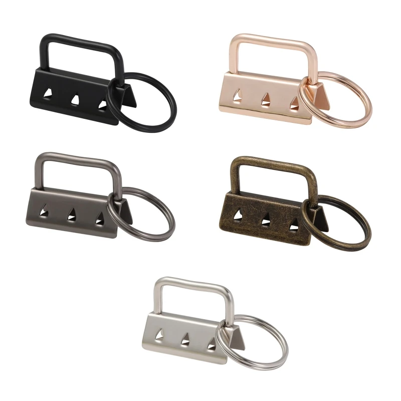 

50 Pcs/Set Keychain Hardware Set Great for Key Chain Crafting Hand Crafts Making Key Chain Fob Wristlet with Split Rings