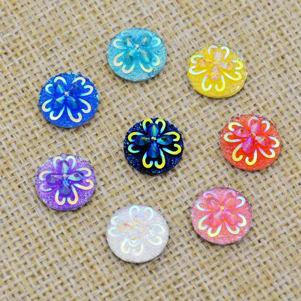 80 шт. 12*12 мм круглая AB цветная смола стразы ручная работа/одежда свадебные