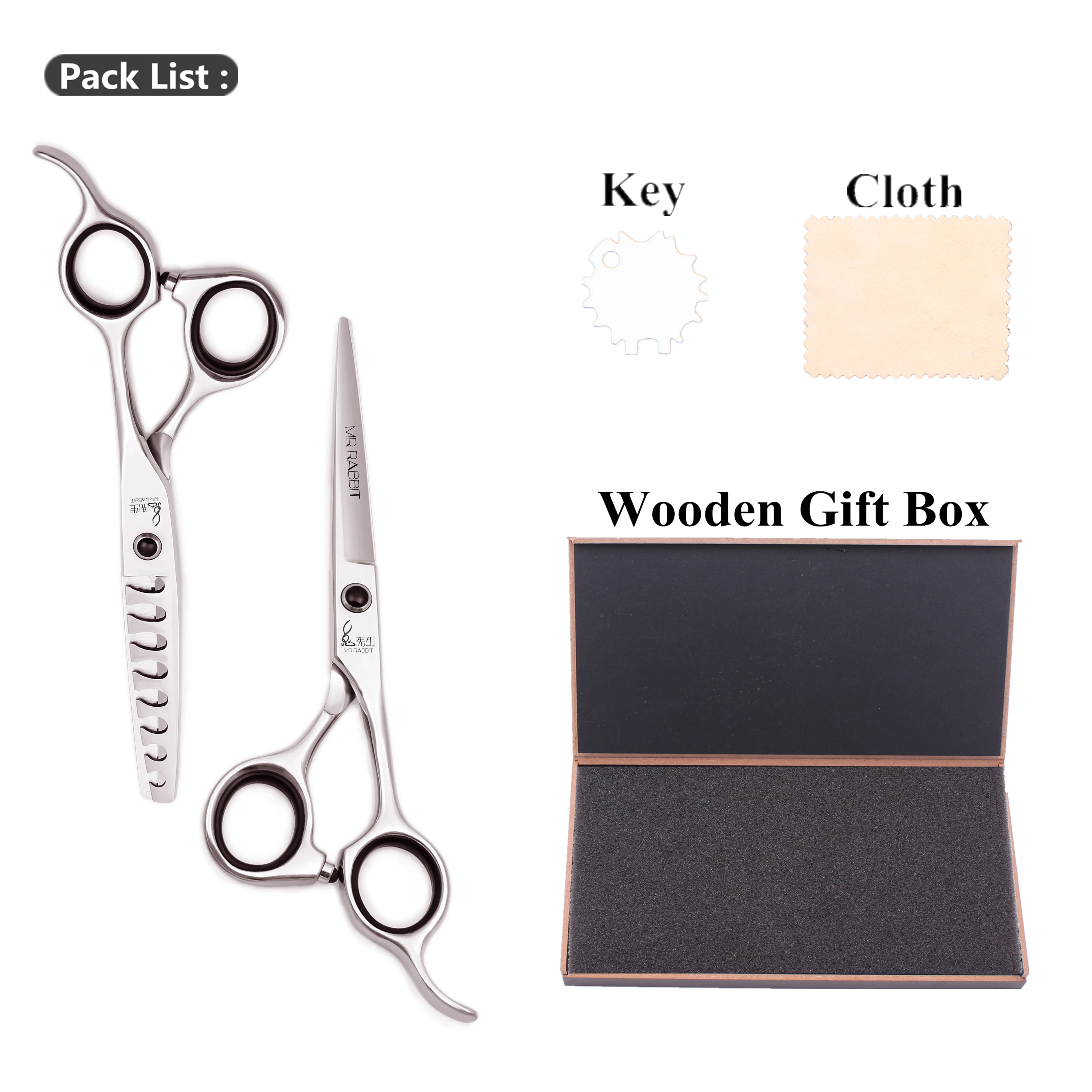 Ножницы для стрижки 6 0 &quotMr Rabbit JP стальные ножницы волос филировочные 8 зубов