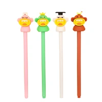cartoon kawaii stationery gel pens 0 5mm writing black ink for office accessories students learning cute asian school supplies