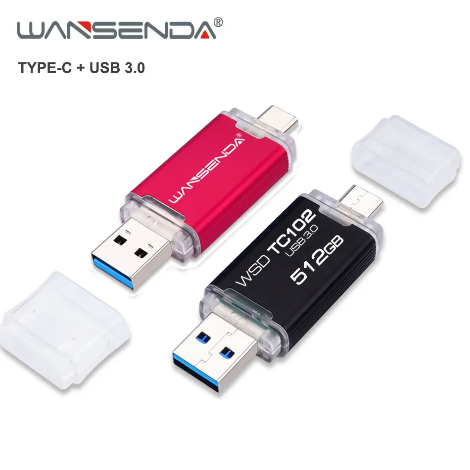 WANSENDA USB 3 0 TYPE C флеш накопитель OTG 512 ГБ 256 128 Гб 64 32 высокоскоростной 2 в 1|USB