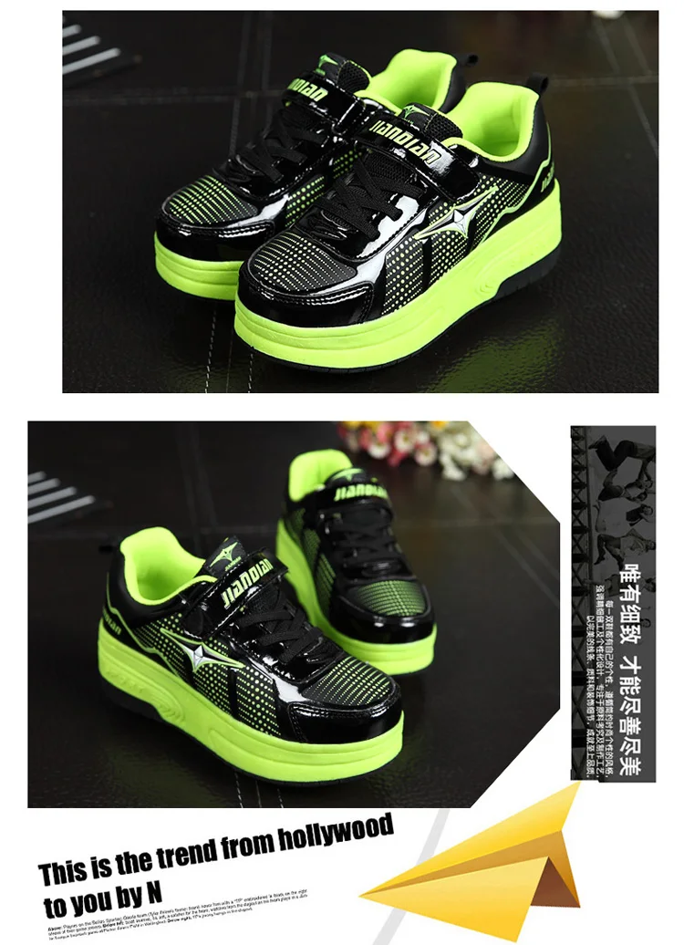 EUR 28-42 NEW Children Junior Roller Skate Shoes Kids Sneakers With Two heelies Boys Girls Wheels Shoes Adult Casual boys Shoes