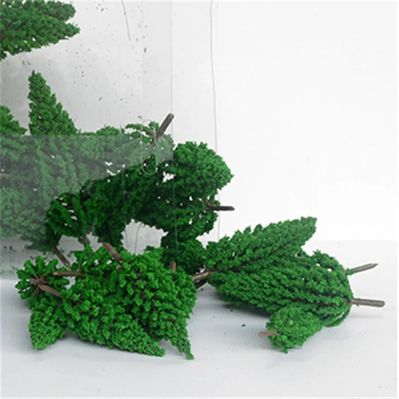 10 шт./лот 1/100 масштаб мини пластиковые модели деревьев поезд железной дороги