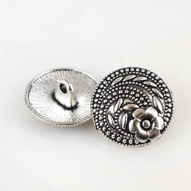 50 шт. цветочный узор в стиле ретро Цинковый цвет мужские костюмы пальто пуговицы