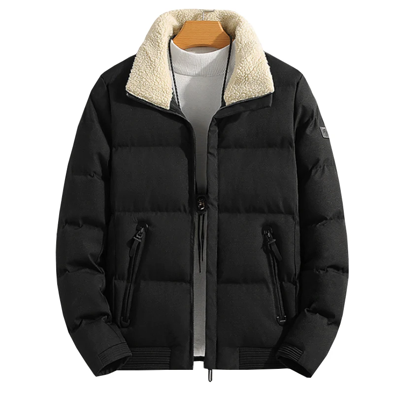 Men's Japanese and Korean coat cotton winter warm coat men's casual hooded zipper thick down coat coat and then M-8XL