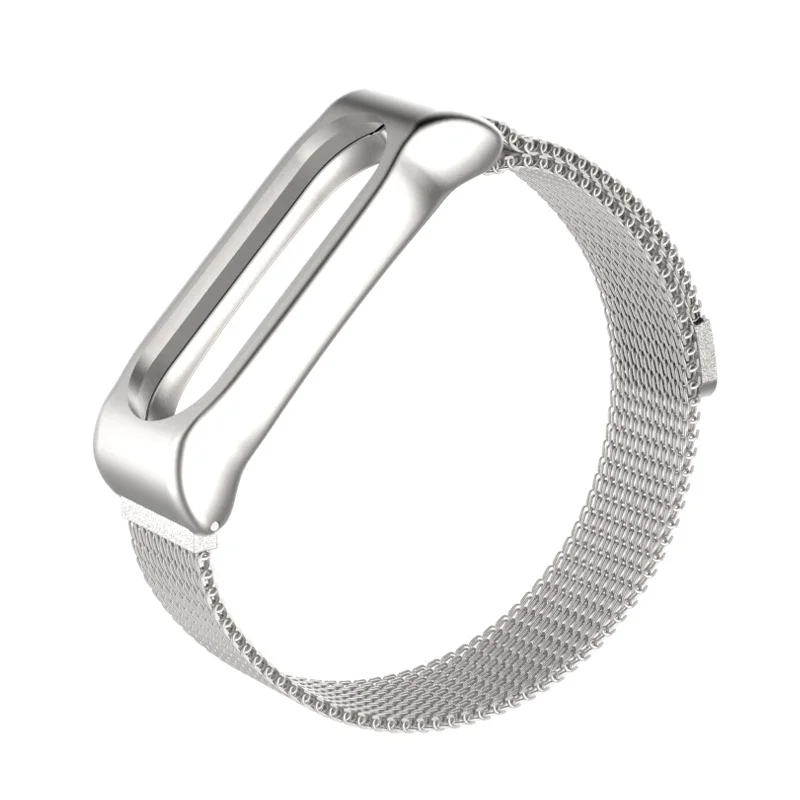 Milanese silver Mi jobs mi Band 2 металлический ремешок на запястье Безвинтовой браслет из нержавеющей стали mi band 2 Широкие ремешки для Xiaomi mi Band 2 - Цвет: Milanese silver