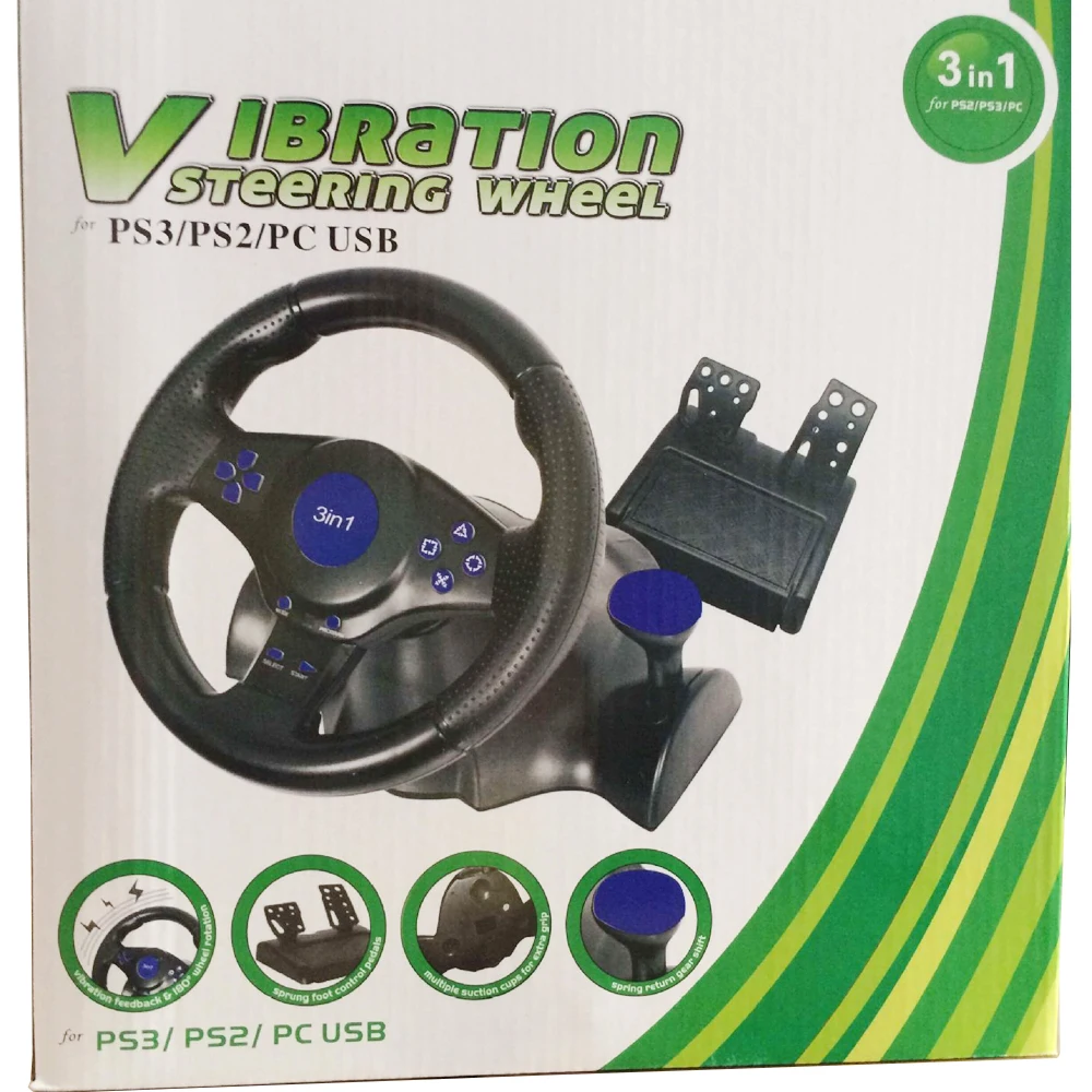 Гоночное Рулевое колесо для PS2 PS3 компьютера Автомобильное рулевое с USB-разъемом