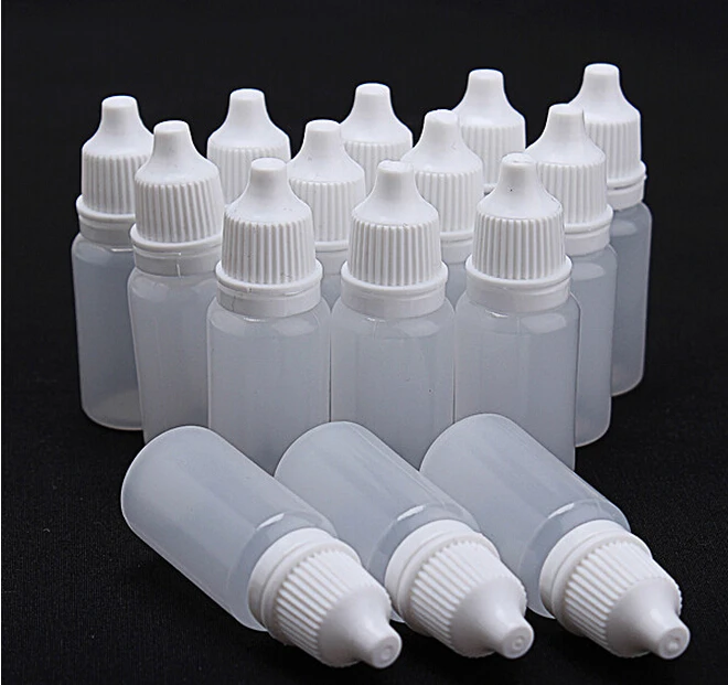 

10ml Empty Plastic Dropper Bottles Container Vials, Suit for Solvents, Light oils, Paint, Essence, Eye Drops, Saline