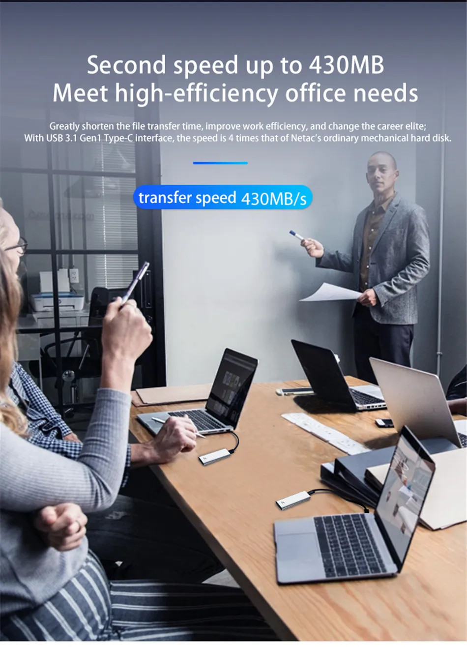 Netac Портативный SSD USB 3,1 Тип C 128 ГБ 256 512 1 ТБ 2 ТБ внешний твердотельный накопитель Z тонкий 1 ТБ 2 ТБ алюминиевый сплав SSD жесткий диск