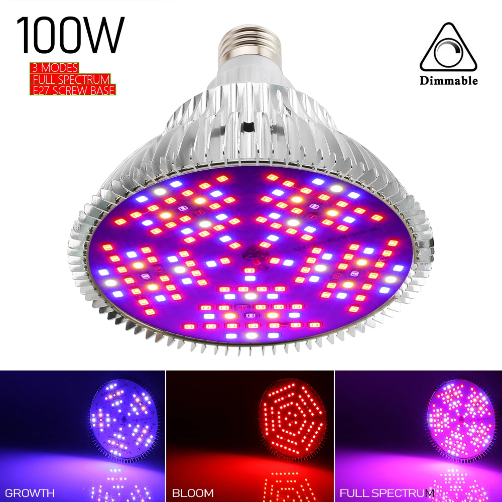 Светильник ПА для выращивания растений 100 Вт 80 50 30 18 E27
