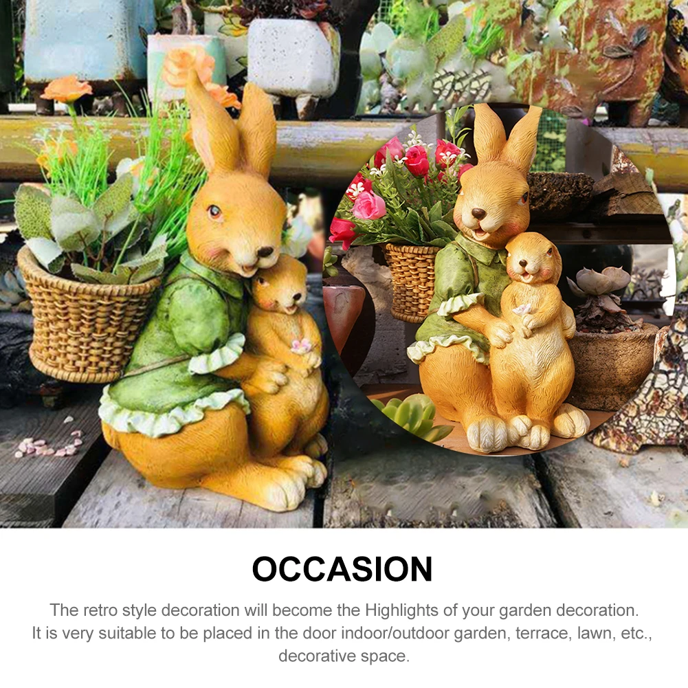 

Sculpture Cute Home Decor Ornament Drain Statue Garden Resin Bunny Planter Desktop Gift Outdoor Indoor Flower Pot Office