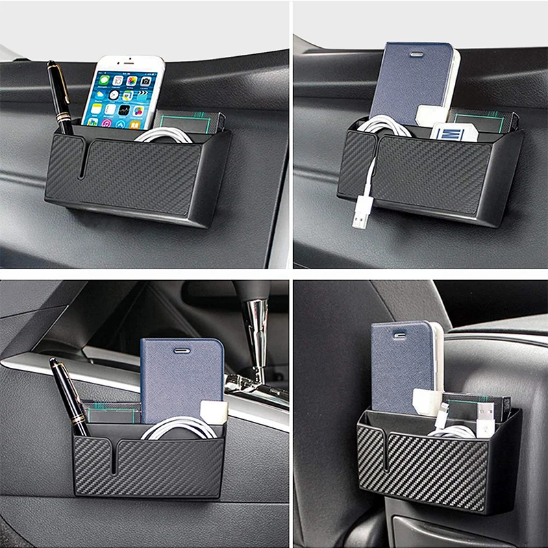 

Car Dashboard Storage Box Car Mounted Mobile Phone Glove Box Organizer Adhesive car storage box With charging port