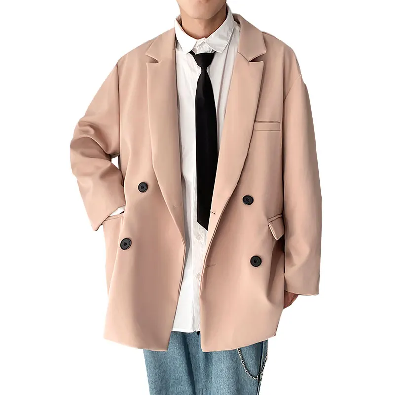 Korean New Men Blazer Black Oversized Blazer Masculino Casual Student Men Blazer hombre