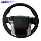 Чехол рулевого колеса автомобиля черная искусственная кожа для Toyota land cruiser prado 2010 2011 -2014 2015 tundra 2013-2017 tacoma