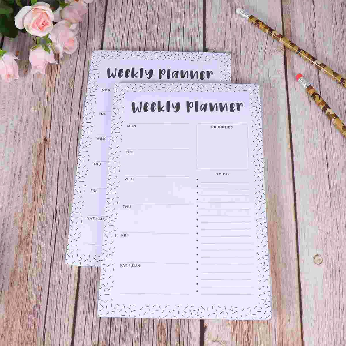 

2 шт. эффективные рабочие учебные заметки прочный Еженедельный блокнот для записей календарный план Блокнот для дома школы офиса