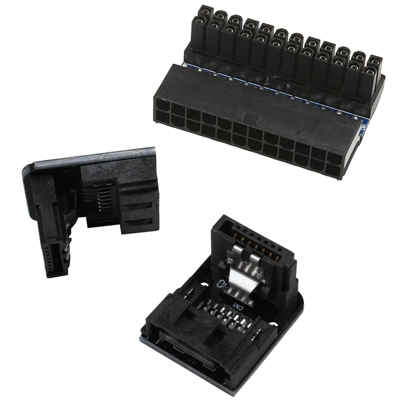 1 комплект Sata 7Pin Female to Male 90 градусов угловой адаптер и 1x Atx 24 Pin Прямоугольный