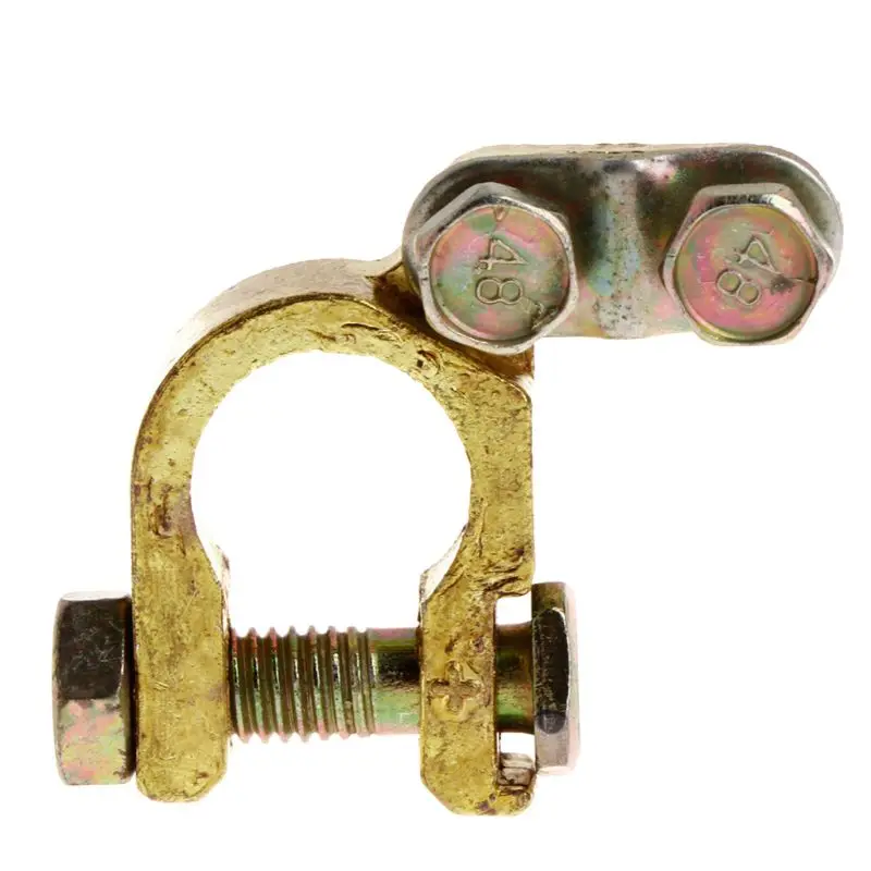 

New 2 Pcs Replacement Auto Car Battery Terminal Clamp Clips Brass Connector Vehicle Car Accessories