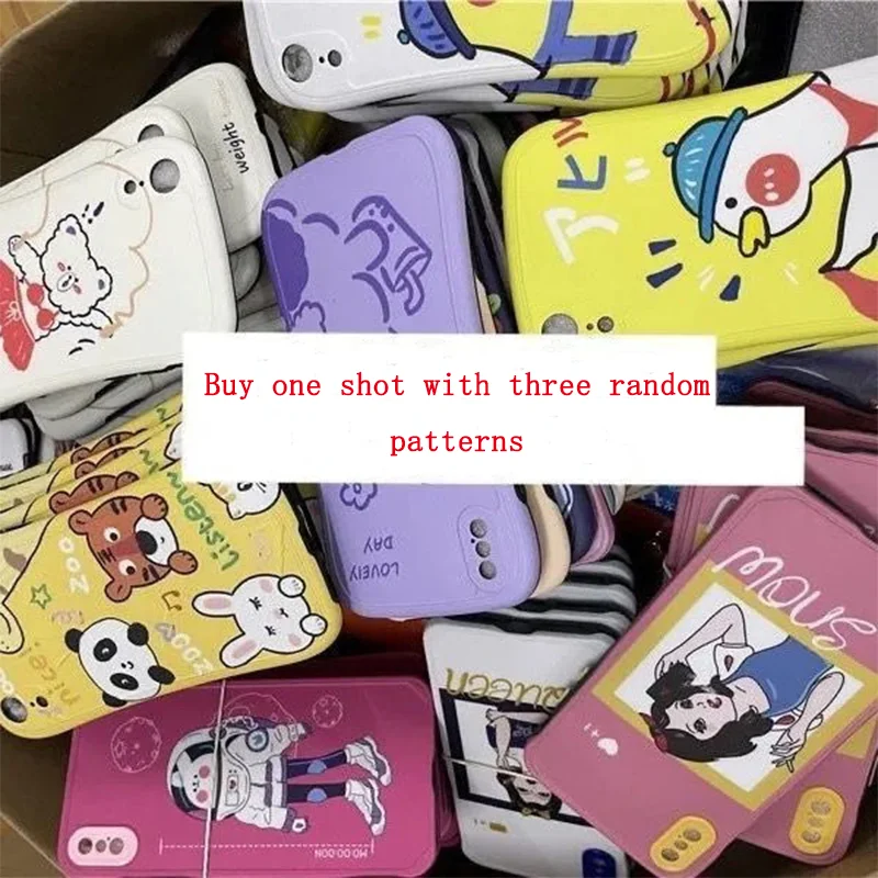 

Fashion Phone Case Buy One Ship with Three Case Random Patterns For IPhone12 11promax 7 8 XR XS Silicone High Quality Cover