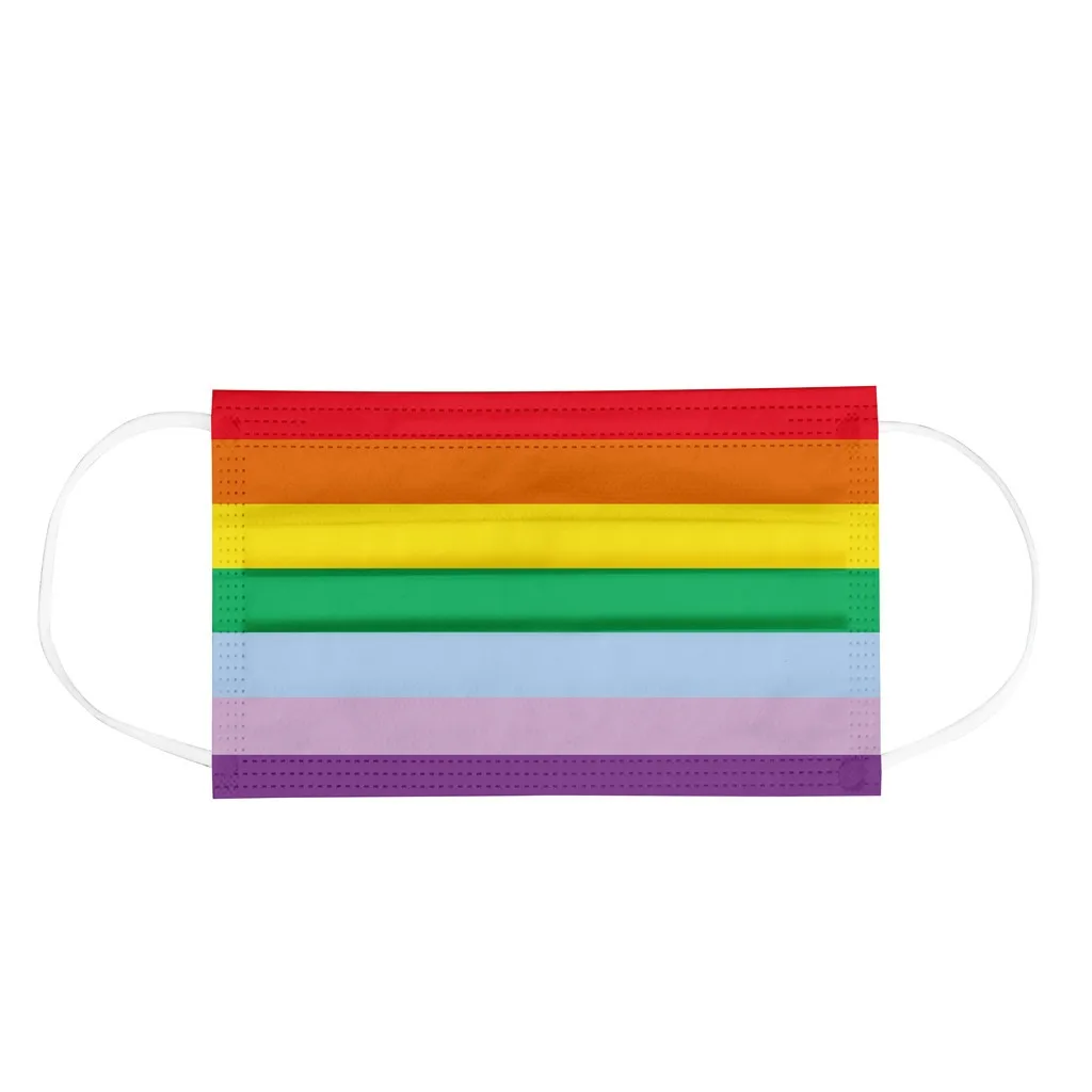 

10-80pcs Rainbow Mascarillas Face Mask 3ply Painted Masks Disposable Adult Mouth Mask For Face Care Mascara Masques Mouth Cap
