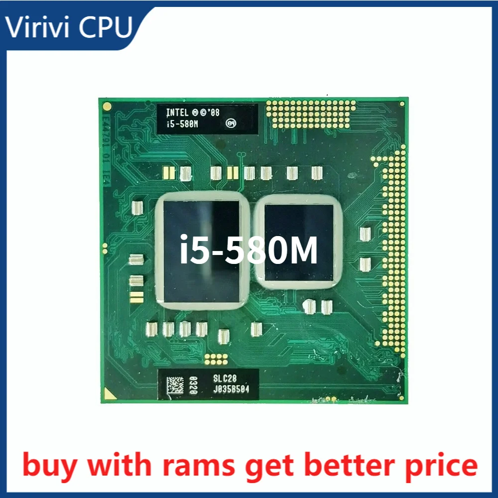 

Intel Core i5-580M i5 580M SLC28 2.6 GHz Dual-Core Quad-Thread CPU Processor 3W 35W Socket G1 / rPGA988A