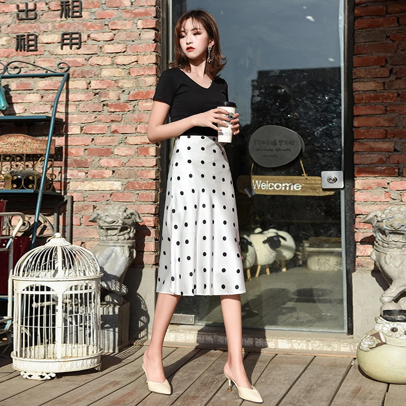 Юбки Женские s шелковая юбка женские осенние офисные атласные юбки с высокой