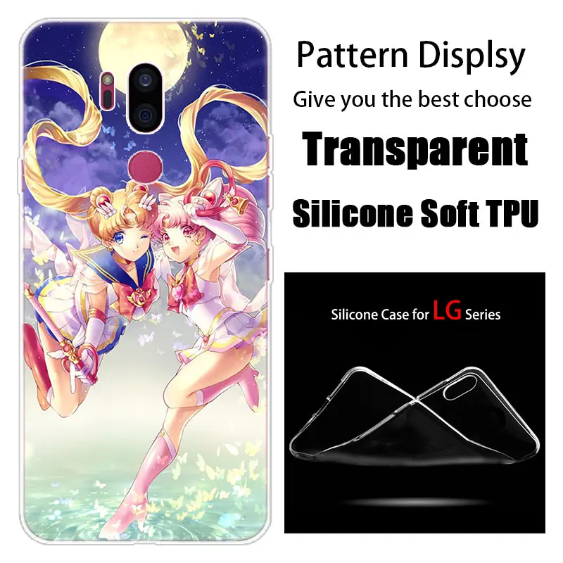 С рисунком из аниме «Сейлор Мун» силиконовый чехол для LG G5 G6 мини G7 G8 G8S V20 V30 V40 V50 ThinQ Q6 Q7 Q8 Q9 Q60 W10 W30 Aristo 2 X Мощность 2 3
