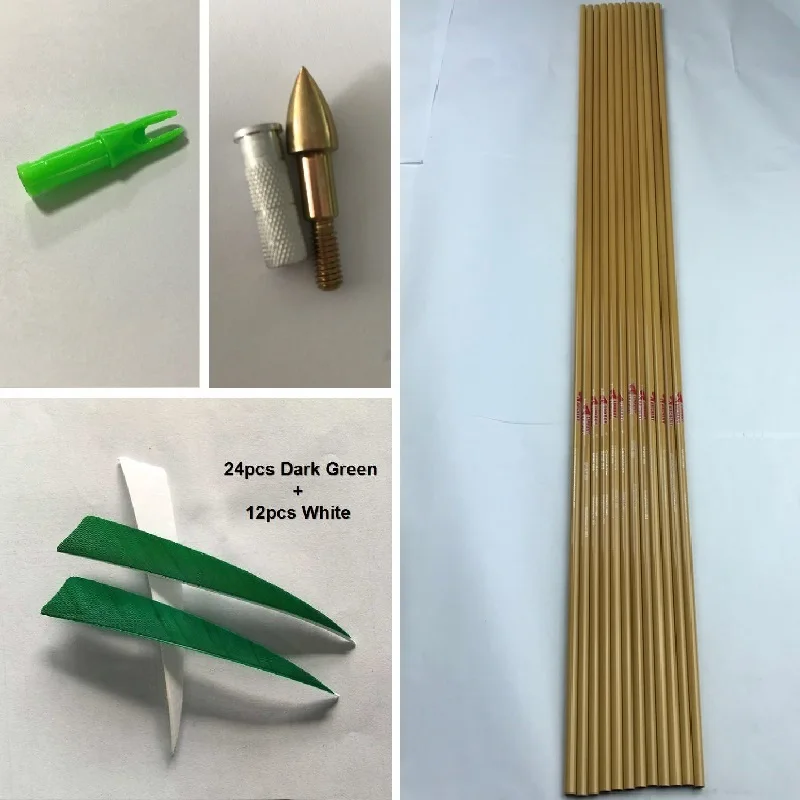 Стержни для стрел из бамбукового волокна 12 шт. 500 дюйма 32 5 дюймов индейка