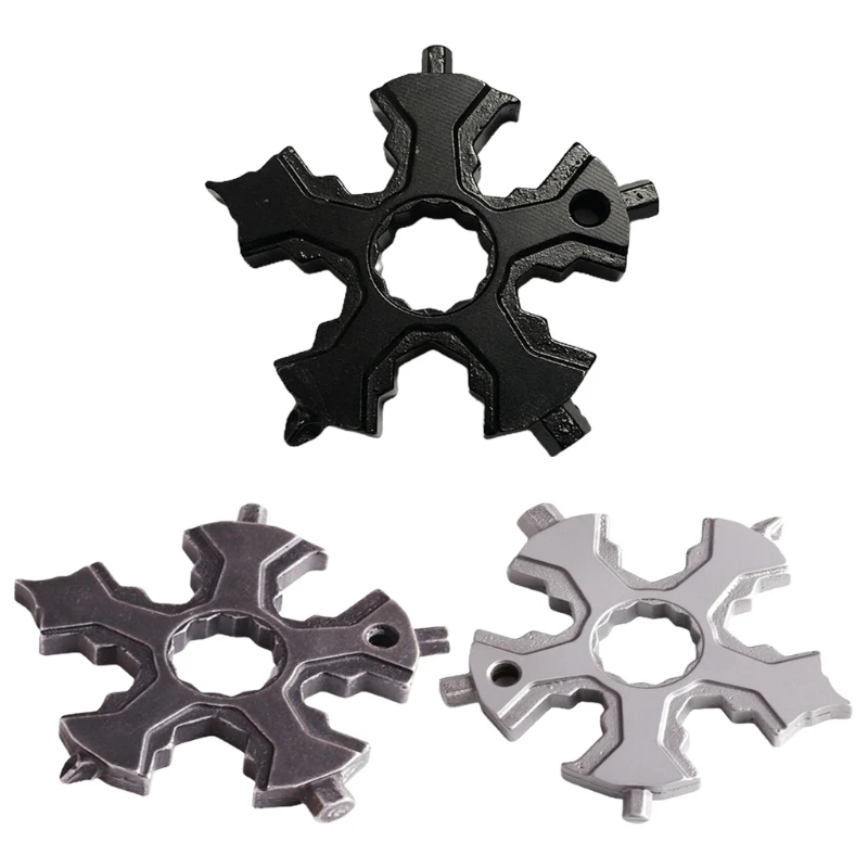 

Multifunctional Portable Snowflake Wrench Multi Tool Alloy Bottle Opener Kit J6PC