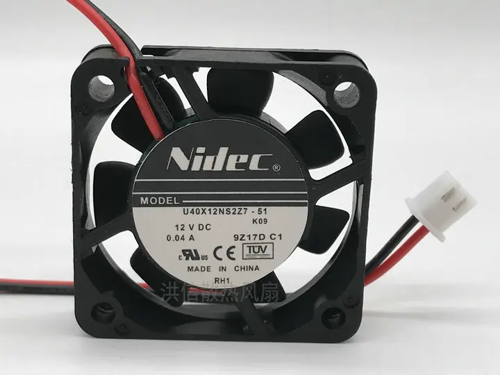 

Original Nidec u40x12ns2z7-51 4010 4cm 12V 0.04a 2-wire silent cooling fan