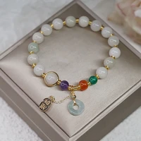 garnet pearl bracelet for woman holiday style retro gold silk jade ethnic style transfer fortune safe ring agate wrist bracelets