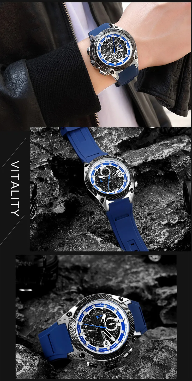 MEGIR часы мужские водонепроницаемые Хронограф военные армейские лучший бренд