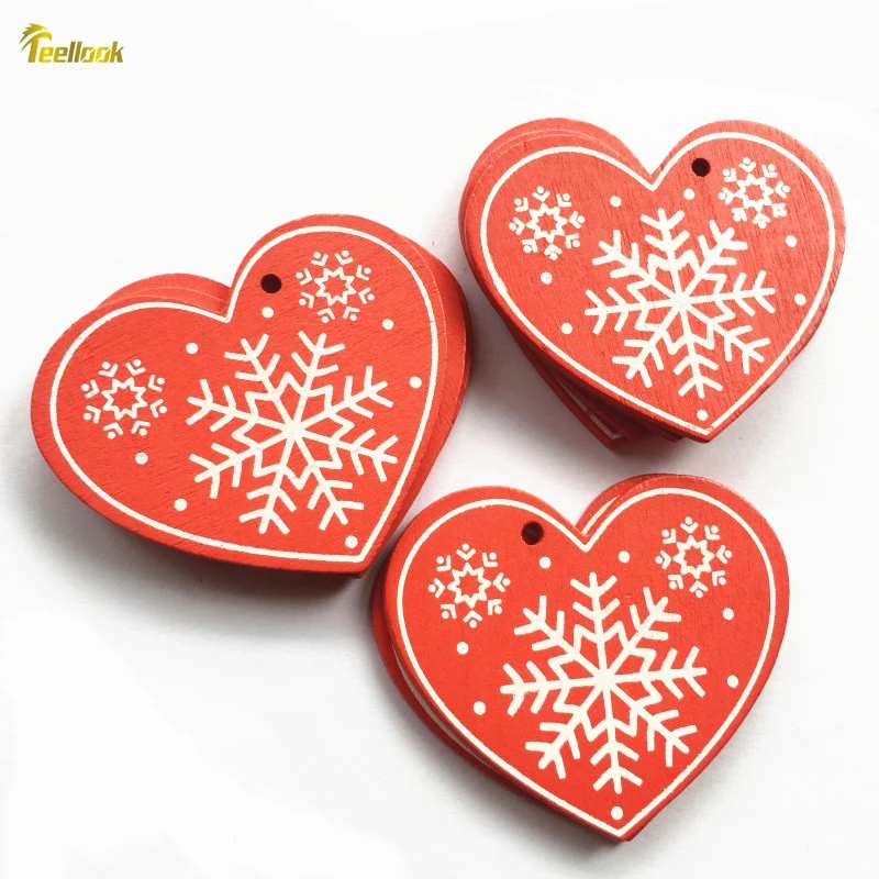 Teellook 100 шт Деревянный креативный Рождественское украшение Подвеска новогодняя