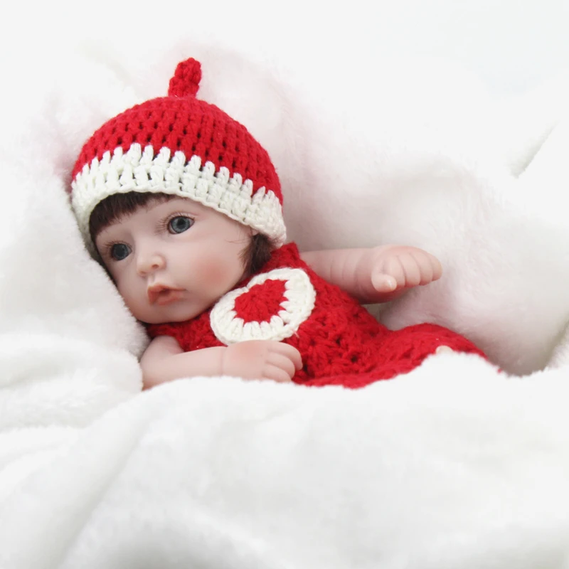 

Мини 28 см Моделирование детских кукол тело силикона Reborn Baby Красивая маленькая девочка ребенок Boneca детская Ванна игрушка подарок дети разви...