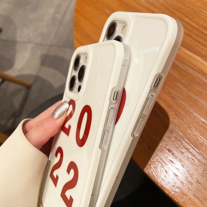 new 2022 year simple letters korea phone case for iphone 12 11 pro max x xs max xr 7 8 puls cases shockproof soft silicone cover free global shipping