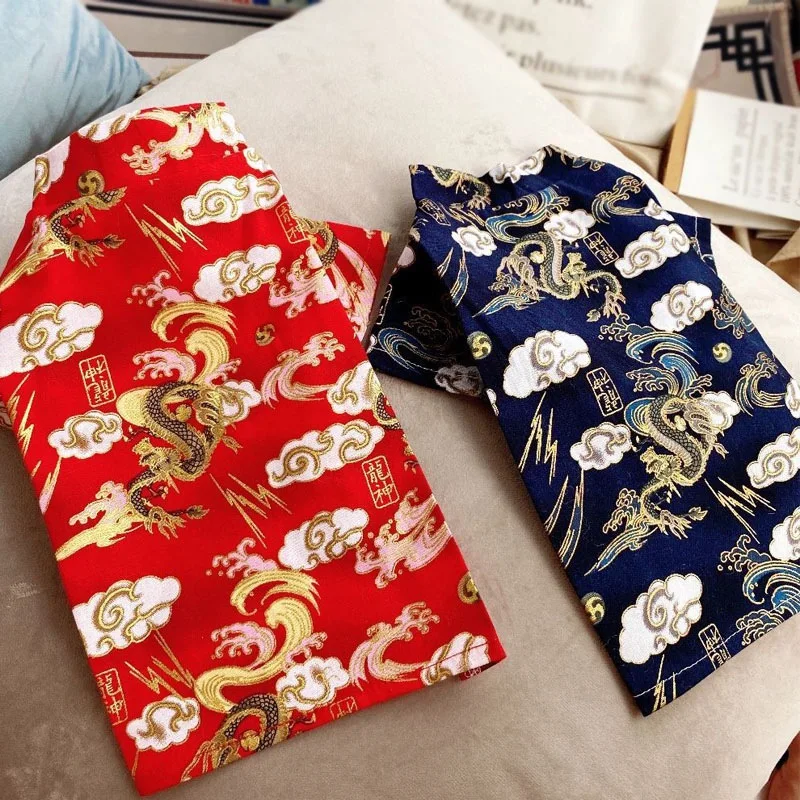 Pet Clothes Chinese New Year Dog Tang Suit For Dogs Cheongsam Winter Coat Jacket Spring Festival Clothing Costume | Дом и сад