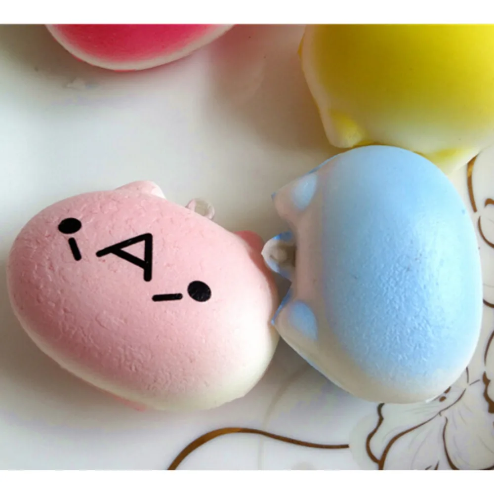 4 см мультяшный Кот сжимаемые Подвески Kawaii булочки для сотового телефона брелок ключей Ремешок подвеска