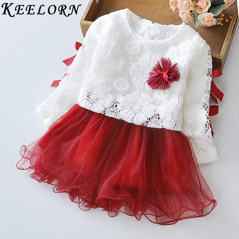 

Keelorn Baby Girls Dress New Spring Long-Sleeve Princess Dresses Cute Bow Children Costume Toddler Girl Fall Party Vestidos