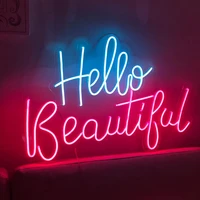 led aesthetic hello beautiful shop beauty neon light sign for home hair beauty salon store room wall decor business neon signs
