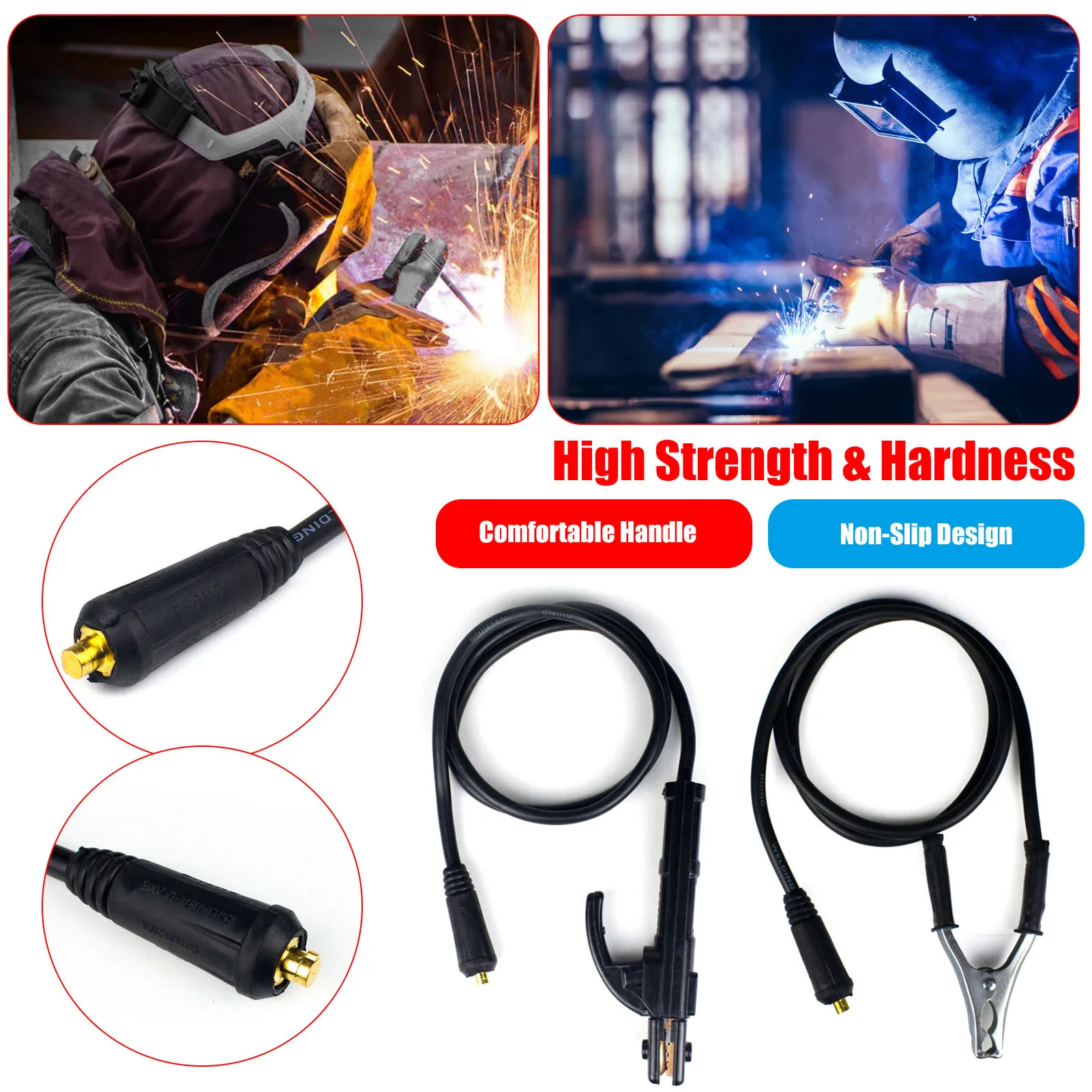 

Arc Welding Ground Clamp Set 1.5m Length 300A Welders Earth Clip Kit for ARC ZX7 MMA Welding Machine